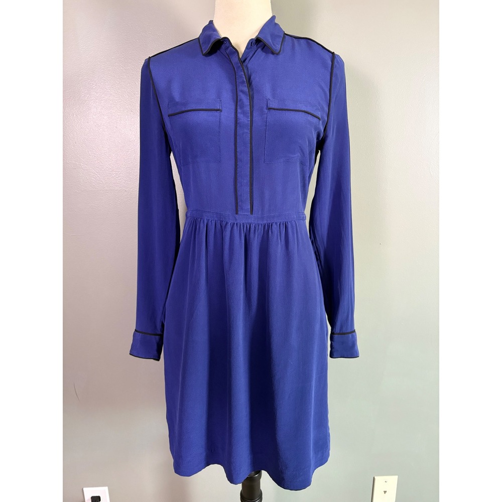 Madewell Silk Cinema Shirtdress 4 Boyish Preppy Traditional‎ Office Lightweight - Picture 2 of 10
